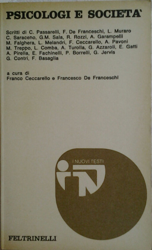 AA.VV. PSICOLOGI E SOCIETÀ. Atti dal Convegno ... - Copertina