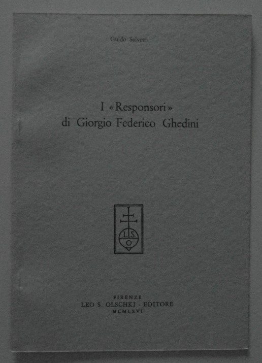Salvetti Guido I RESPONSORI DI GIORGIO FEDERICO ... - Copertina