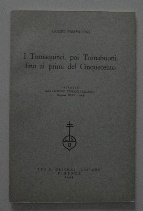 Pampaloni Guido I TORNAQUINCI, POI TORNABUONI, ... - Copertina