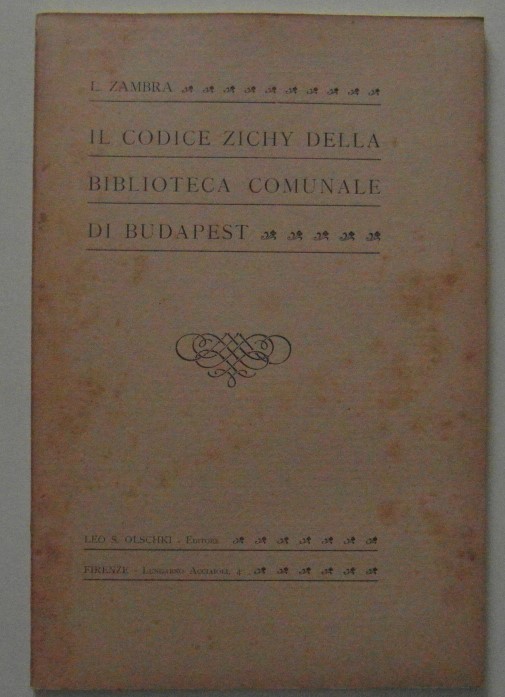 AA.VV. Il CODICE ZICHY DELLA BIBLIOTECA COMUNALE ... - Copertina