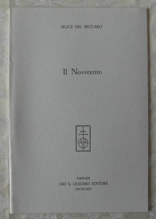 Del Beccaro Felice IL NOVECENTO. - Copertina