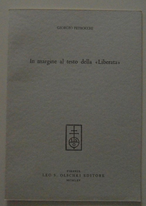 Petrocchi Giorgio IN MARGINE AL TESTO DELLA 