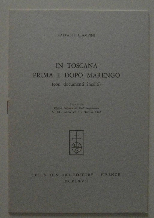 Ciampini Raffaele IN TOSCANA PRIMA E DOPO MARENGO... - Copertina