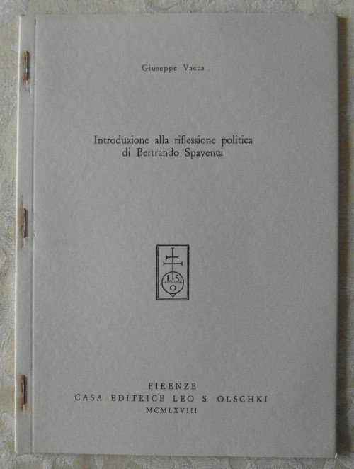 Vacca Giuseppe INTRODUZIONE alla riflessione ... - Copertina