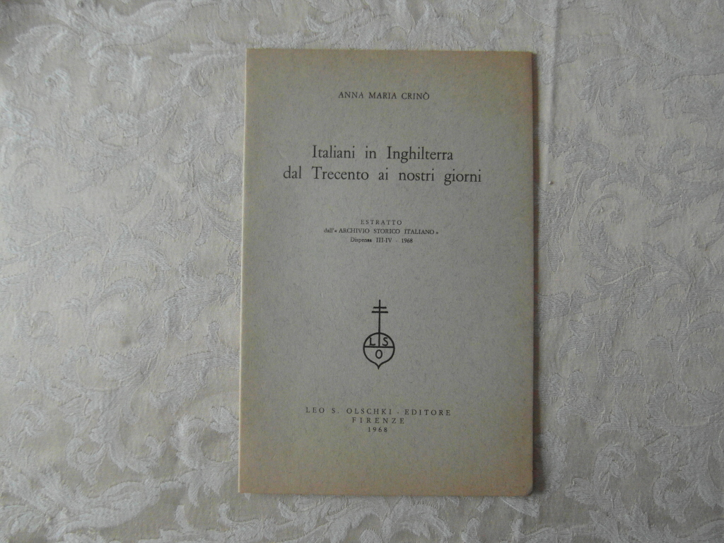 Crinò Anna Maria ITALIANI IN INGHILTERRA dal ... - Copertina