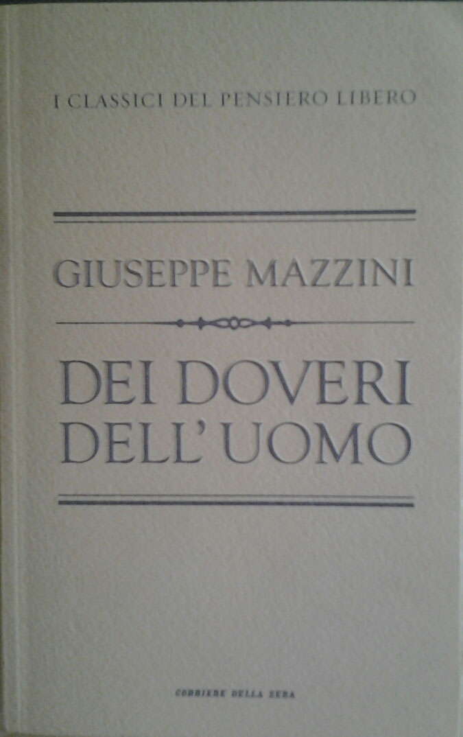 Mazzini Giuseppe DEI DOVERI DELL'UOMO. - Copertina