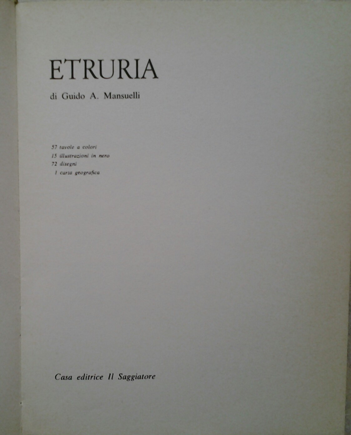Mansuelli Guido ETRURIA. - Copertina