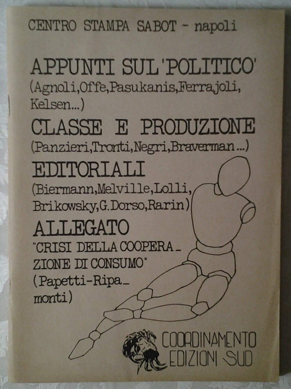 Centro Stampa Sabot APPUNTI SUL POLITICO - CLASSE ... - Copertina