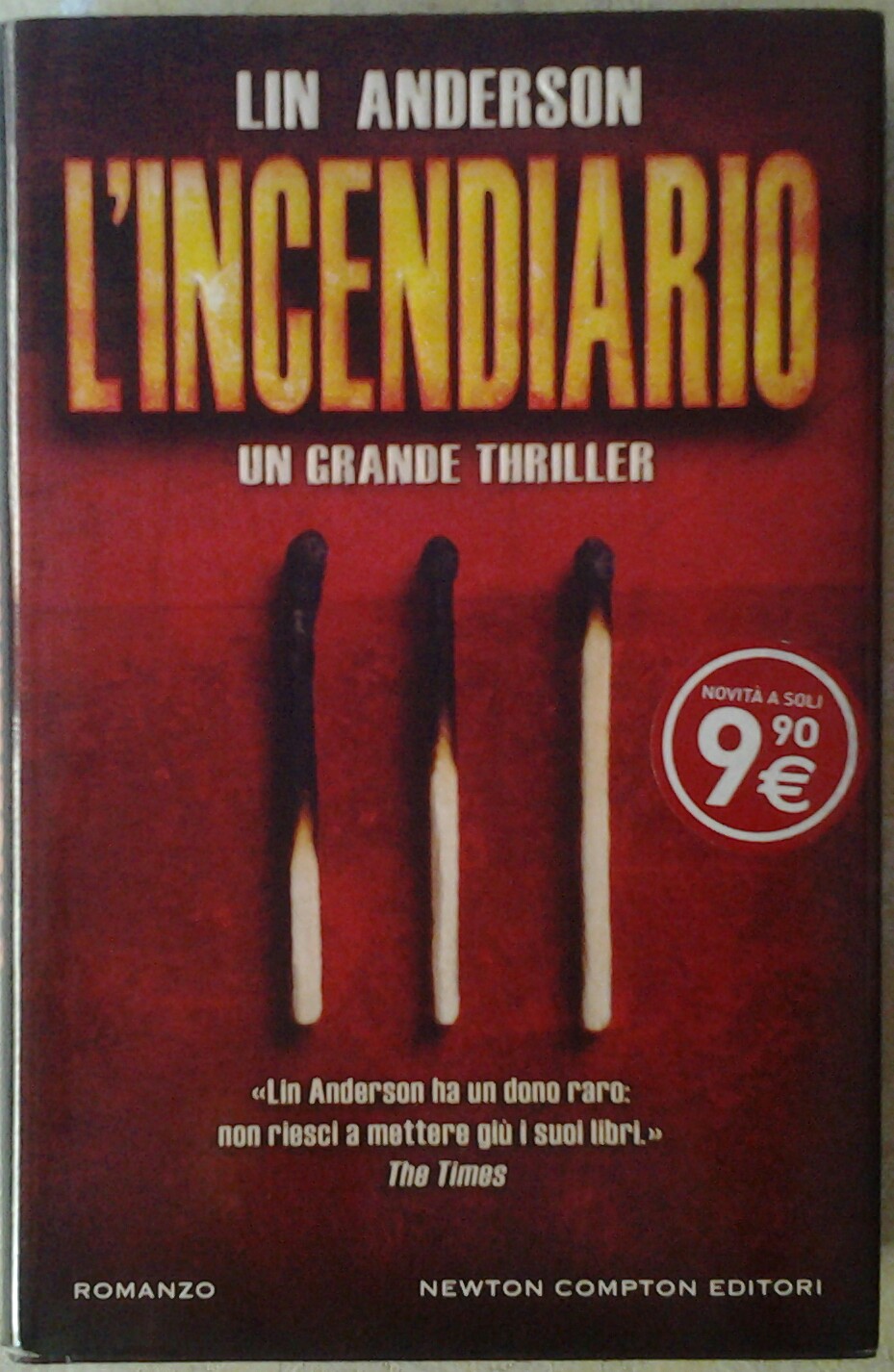 Anderson Lin L'INCENDIARIO. - Copertina