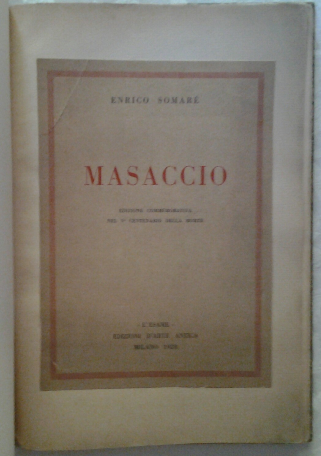 Somaré Enrico MASACCIO. - Copertina