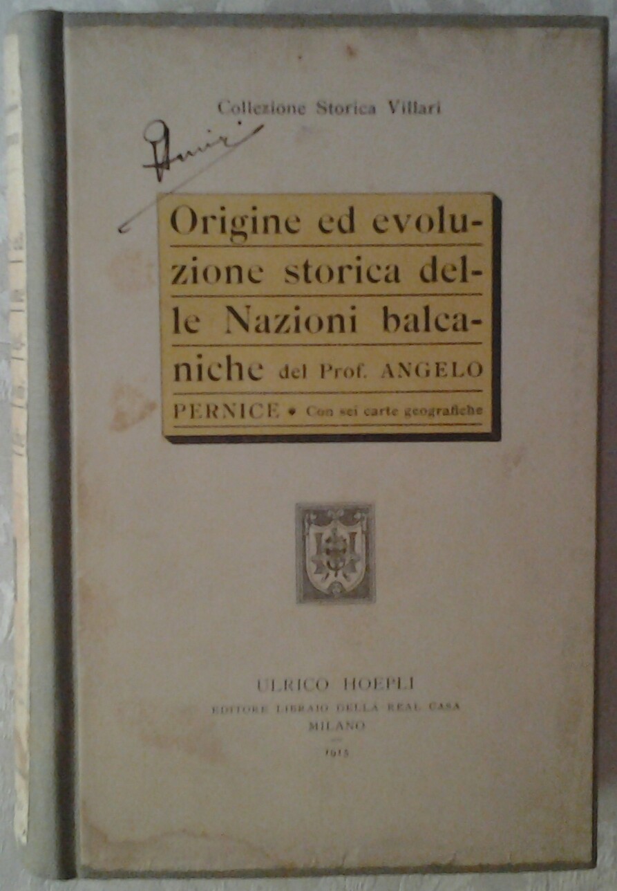 Pernice Angelo ORIGINE ED EVOLUZIONE STORICA DELLE... - Copertina