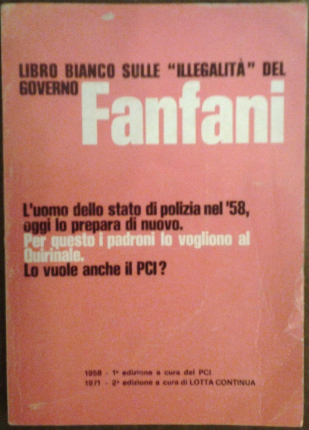  LIBRO BIANCO SULLE ILLEGALITA' DEL GOVERNO ... - Copertina