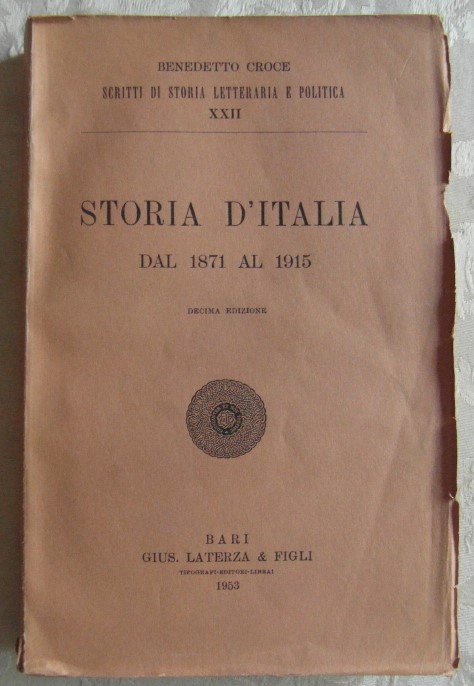 Croce Benedetto STORIA D'ITALIA DAL 1871 AL 1915. - Copertina