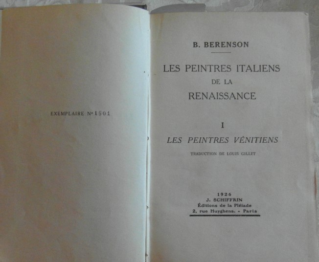 Berenson B. LES PEINTRES ITALIENS DE LA ... - Copertina