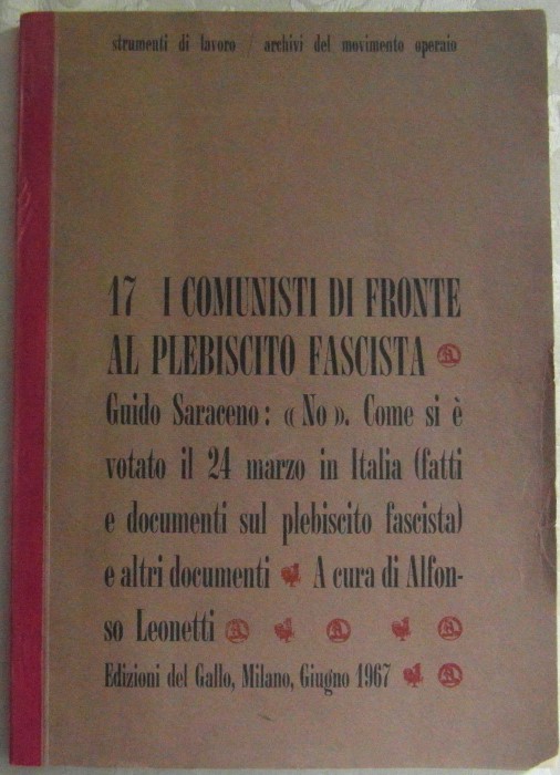 Leonetti Alfonso (A cura di) I COMUNISTI DI FRONTE... - Copertina