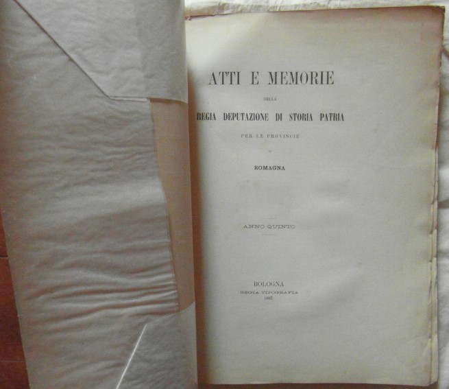  ATTI E MEMORIE DELLA REGIA DEPUTAZIONE DI STORIA ... - Copertina