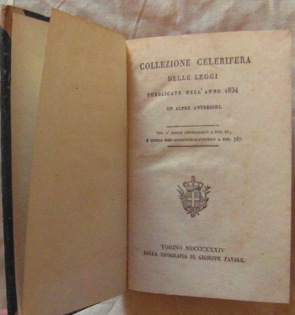  COLLEZIONE CELERIFERA DELLE LEGGI PUBBLICATE NELL... - Copertina