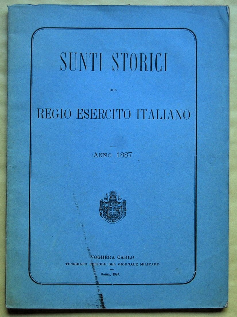  SUNTI STORICI DEL REGIO ESERCITO ITALIANO. ANNO ... - Copertina