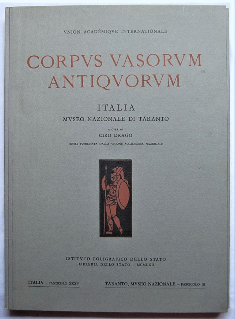 Drago Ciro. CORPUS VASORUM ANTIQUORUM. ITALIA. ... - Copertina