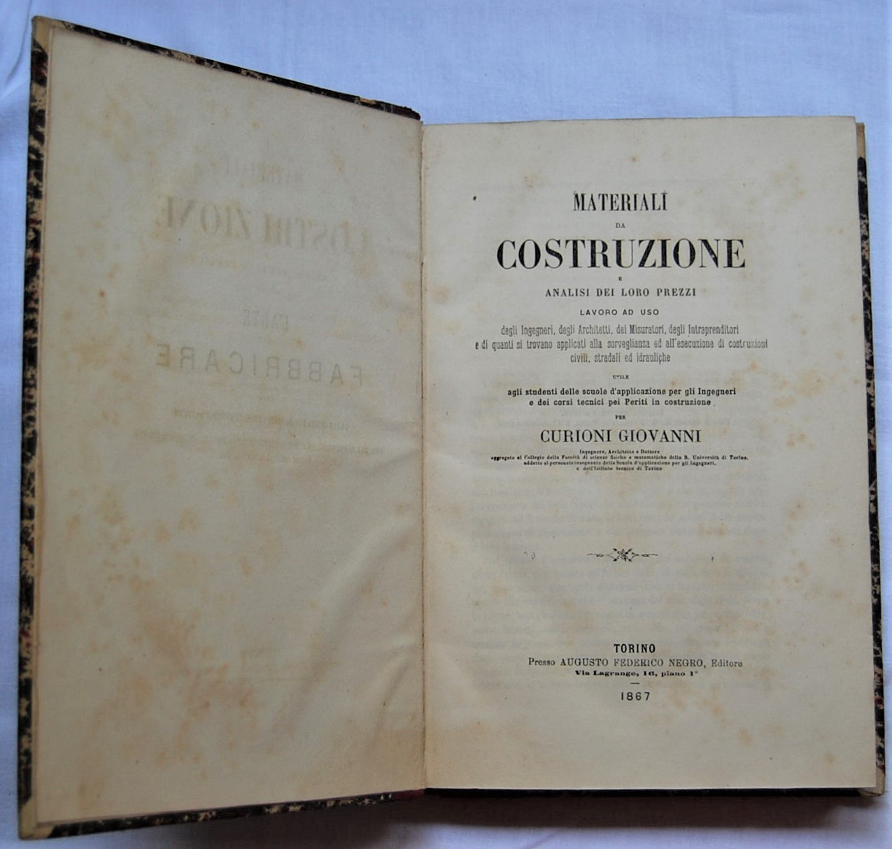 Curioni Giovanni MATERIALI DA COSTRUZIONE E ... - Copertina