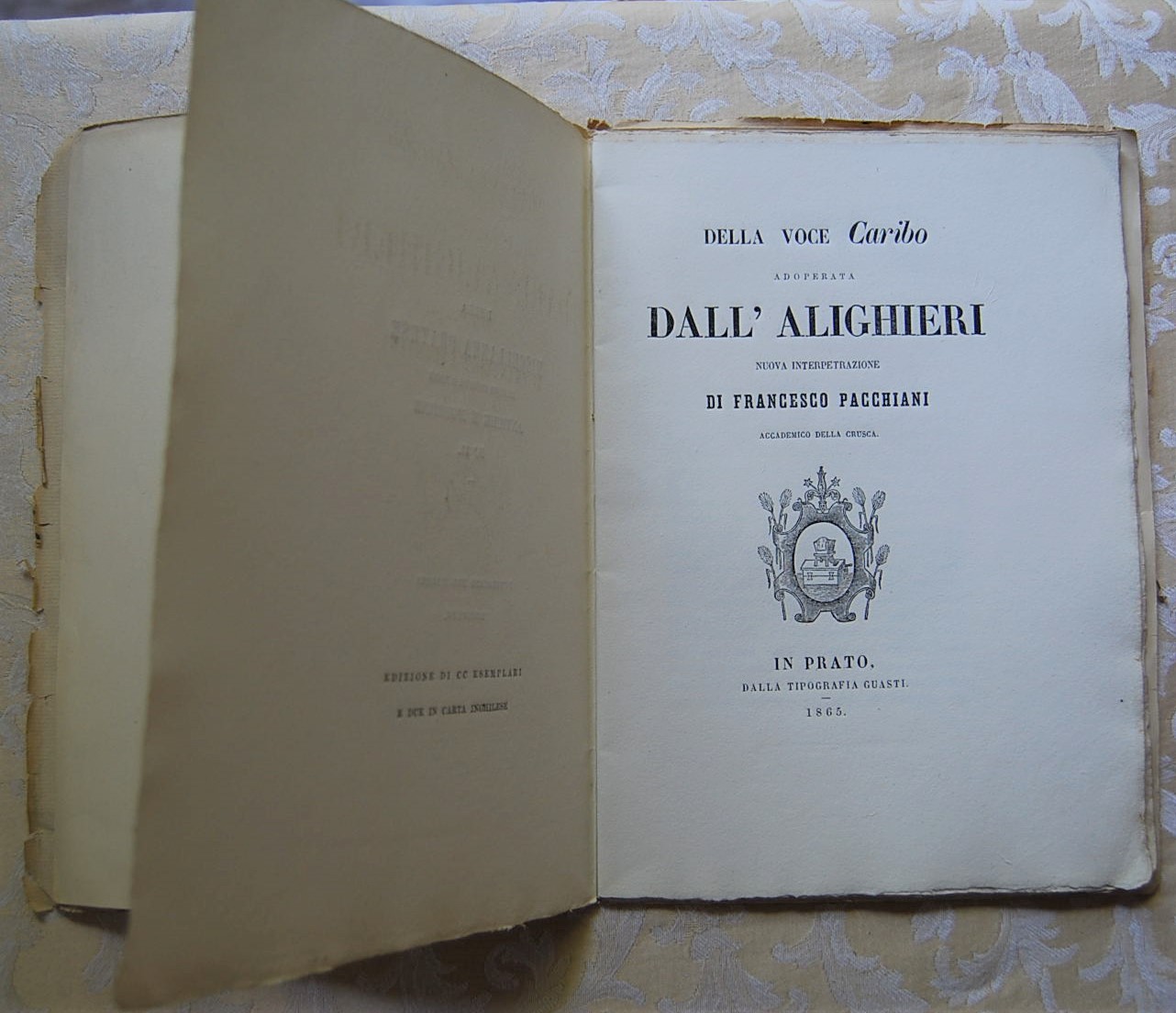  DELLA VOCE CARIBO ADOPERATA DALL'ALIGHIERI. NUOVA... - Copertina