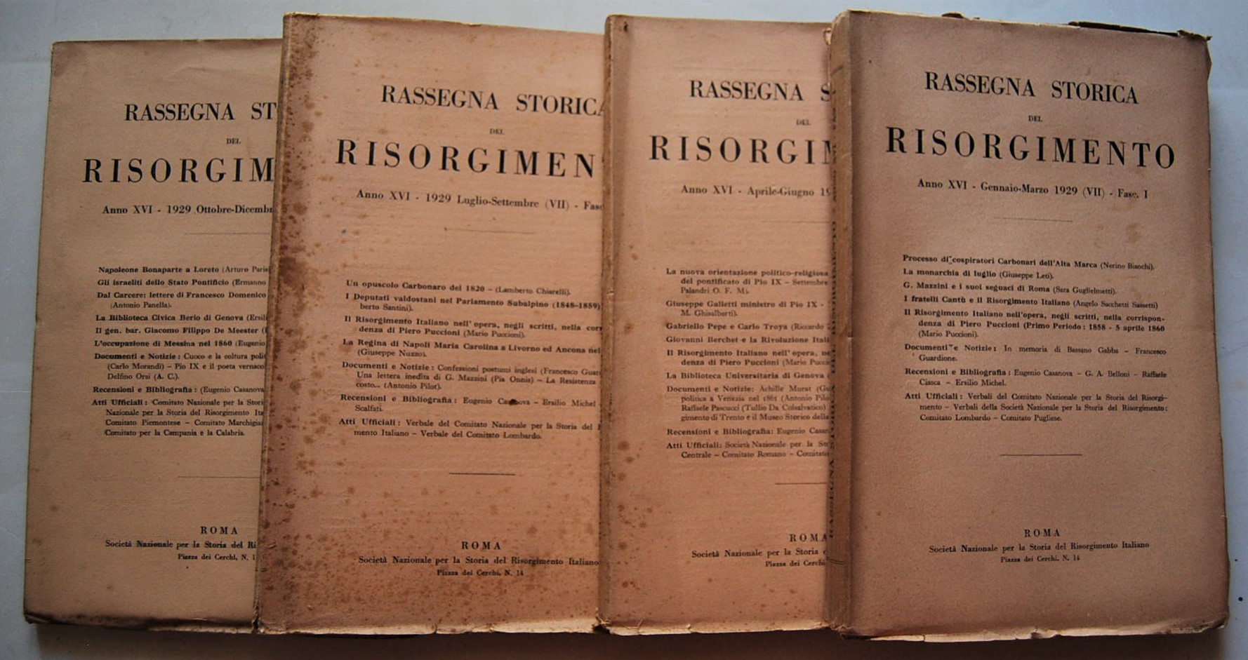  RASSEGNA STORICA DEL RISORGIMENTO. ANNATA 1942. - Copertina