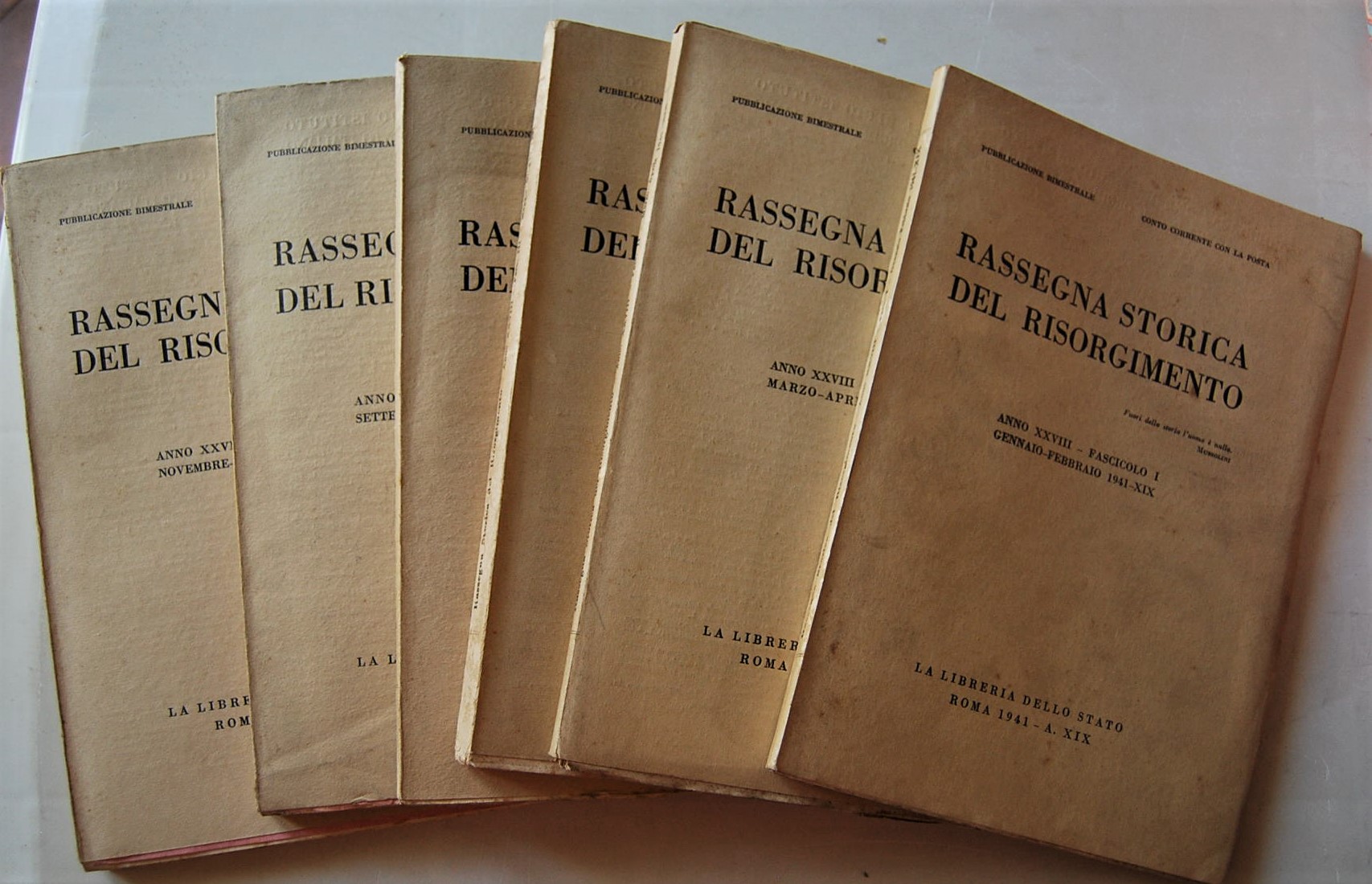  RASSEGNA STORICA DEL RISORGIMENTO. ANNATA 1941. - Copertina