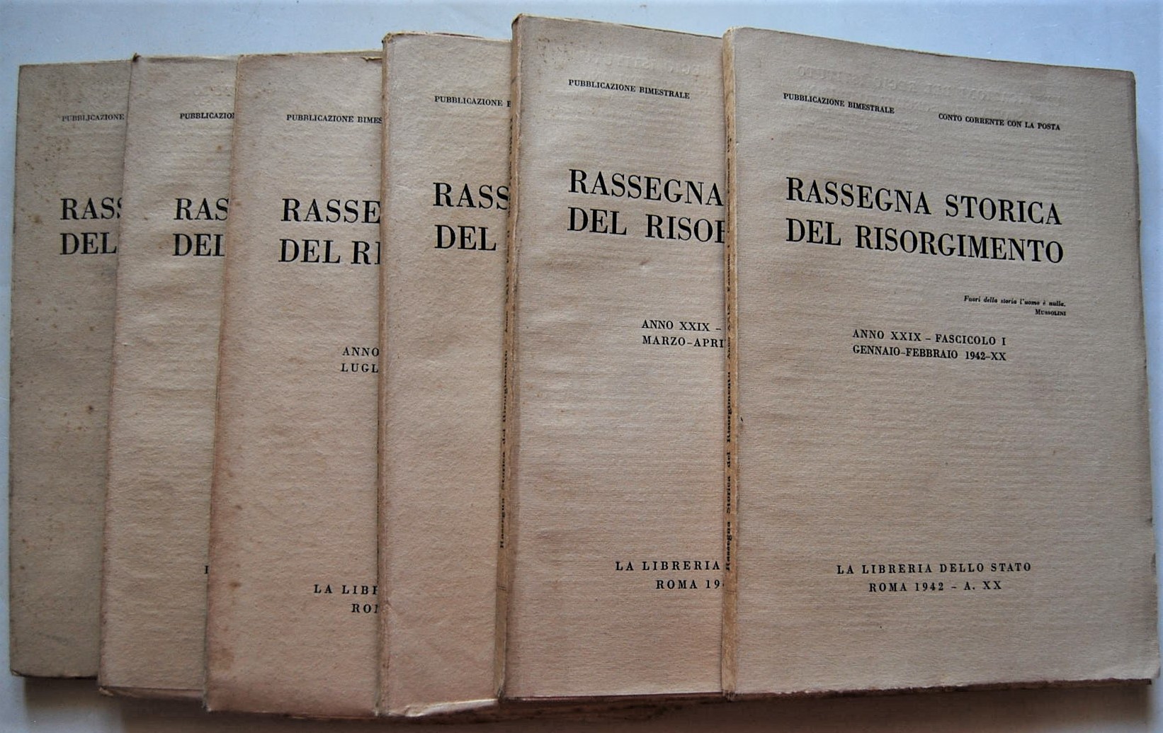  RASSEGNA STORICA DEL RISORGIMENTO. ANNATA 1929. - Copertina