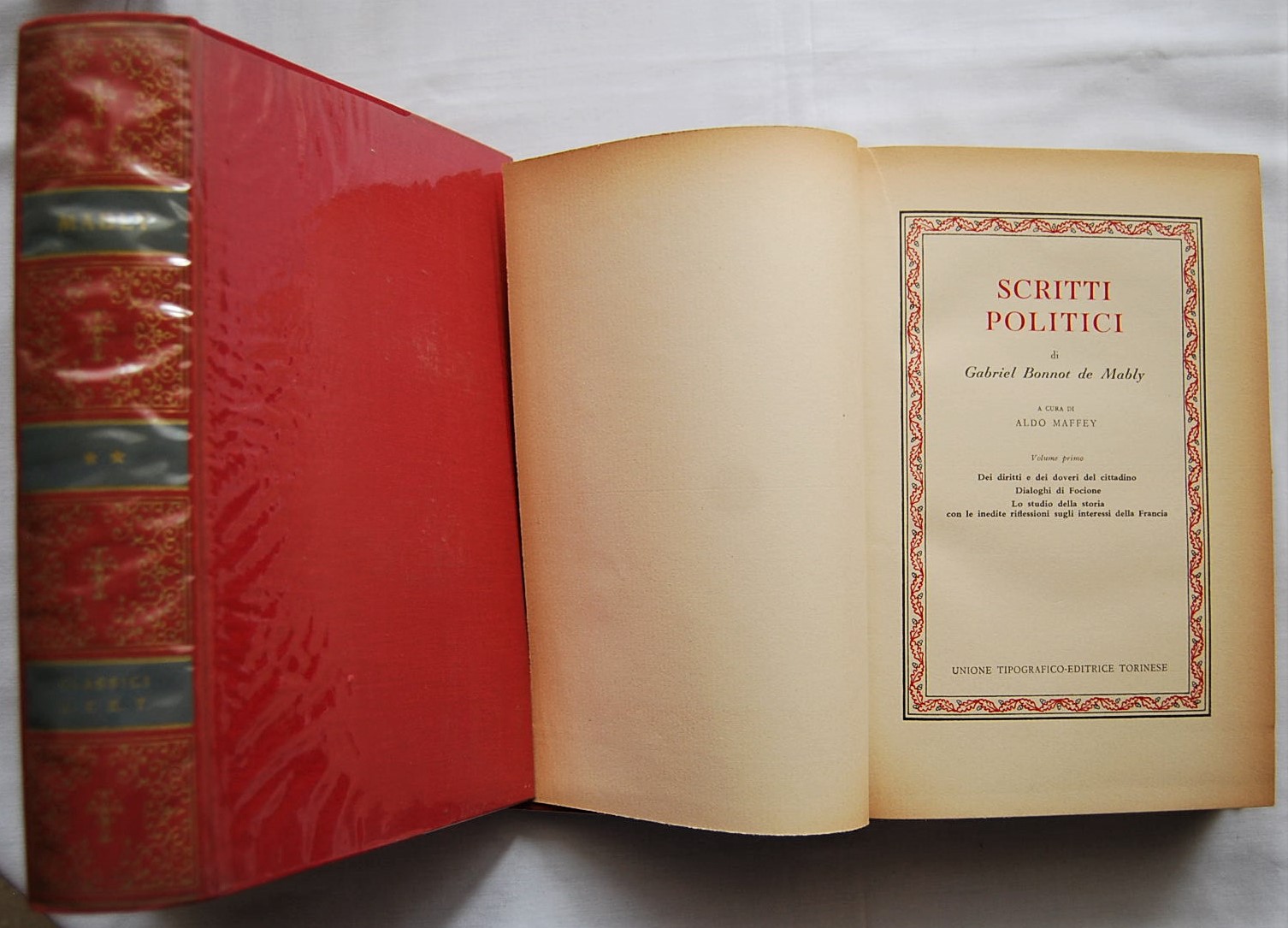 De Mably Gabriel Bonnot SCRITTI POLITICI. - Copertina