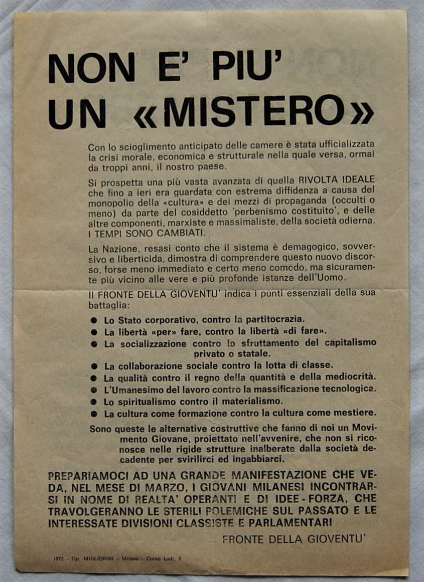  NON E' PIU' UN MISTERO. - Copertina