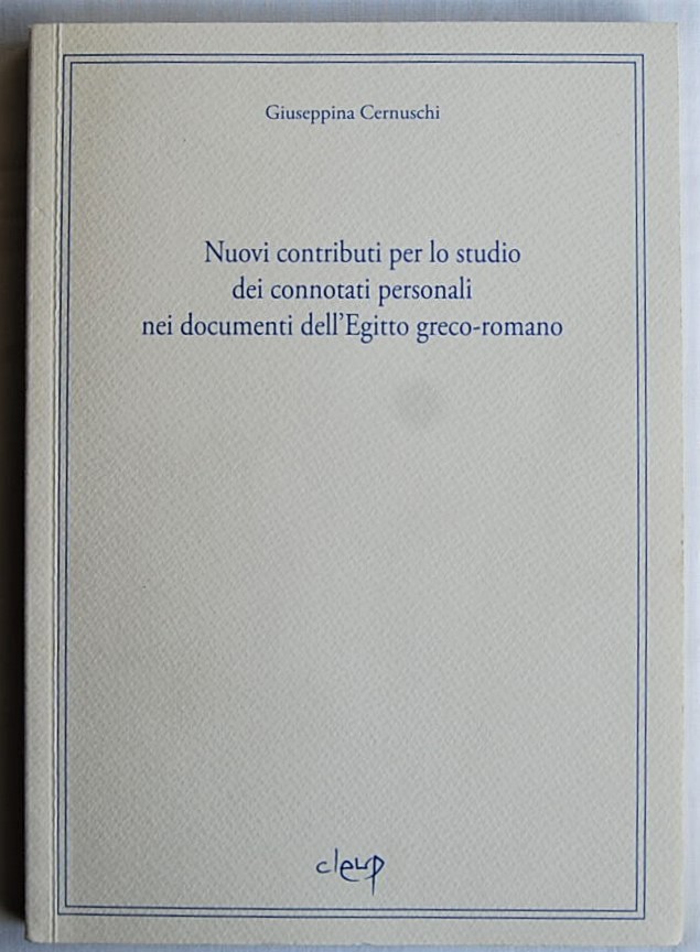 Cernuschi Giuseppina NUOVI CONTRIBUTI PER LO ... - Copertina