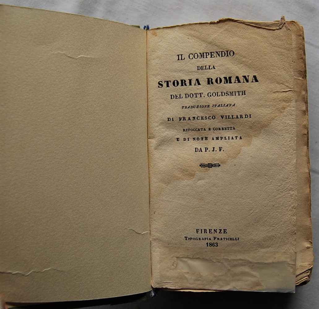 Goldsmith IL COMPENDIO DELLA STORIA ROMANA. - Copertina