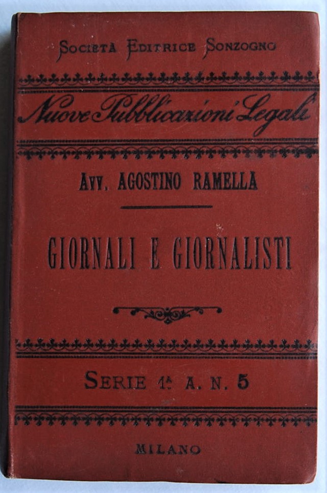 Ramella Agostino GIORNALI E GIORNALISTI. - Copertina