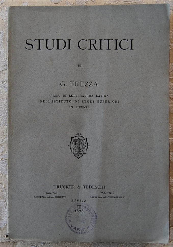 Trezza Gaetano STUDI CRITICI. - Copertina