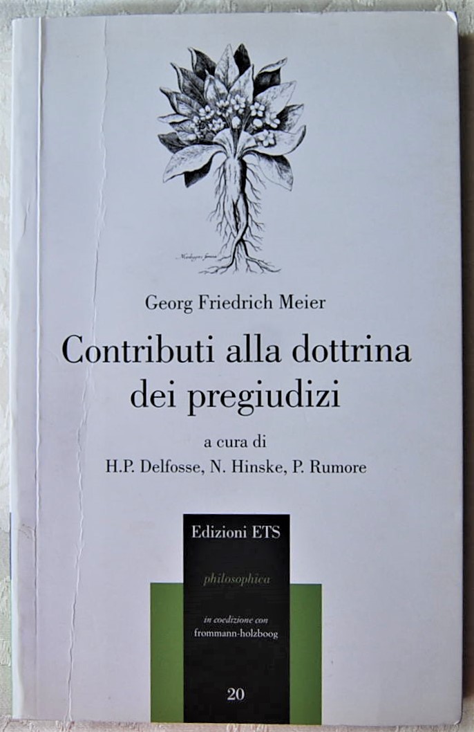 Meier Georg F. CONTRIBUTI ALLA DOTTRINA DEI ... - Copertina