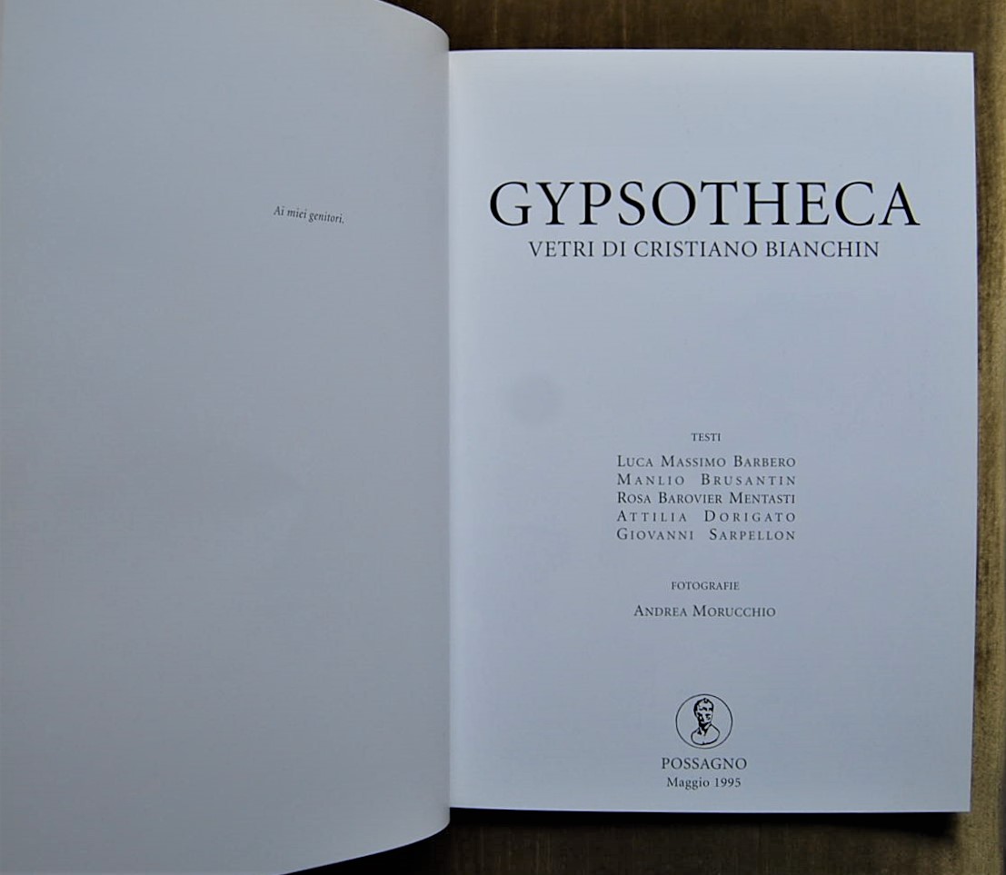 GYPSOTHECA. VETRI DI CRISTIANO BIANCHIN. - Copertina