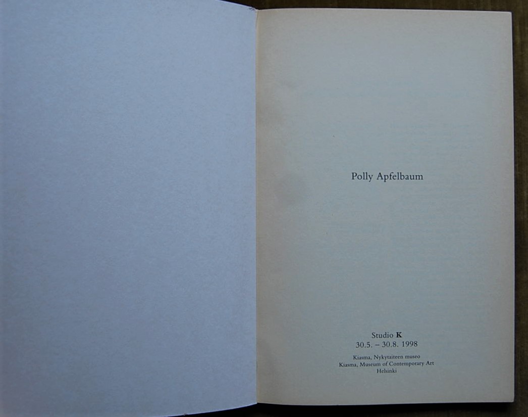  POLLY APFELBAUM. - Copertina