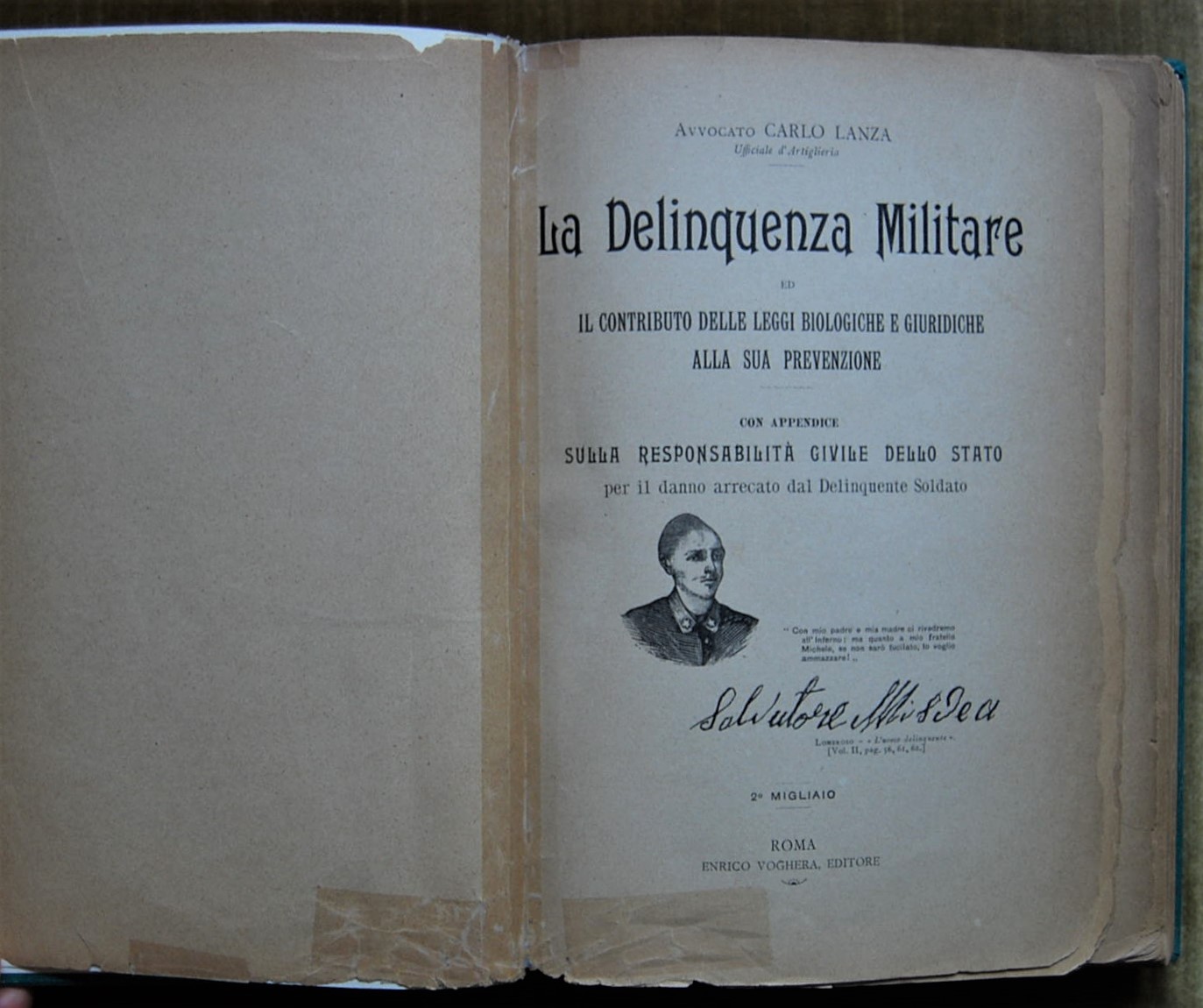 Lanza Carlo LA DELINQUENZA MILITARE ED IL ... - Copertina