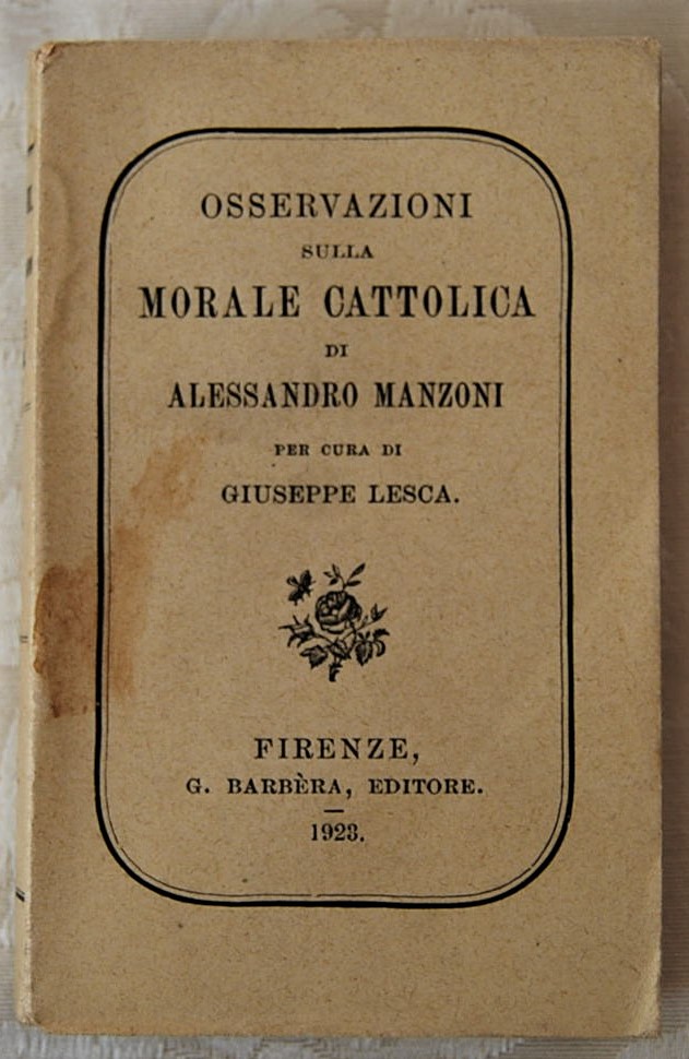 Manzoni Alessandro OSSERVAZIONI SULLA MORALE ... - Copertina