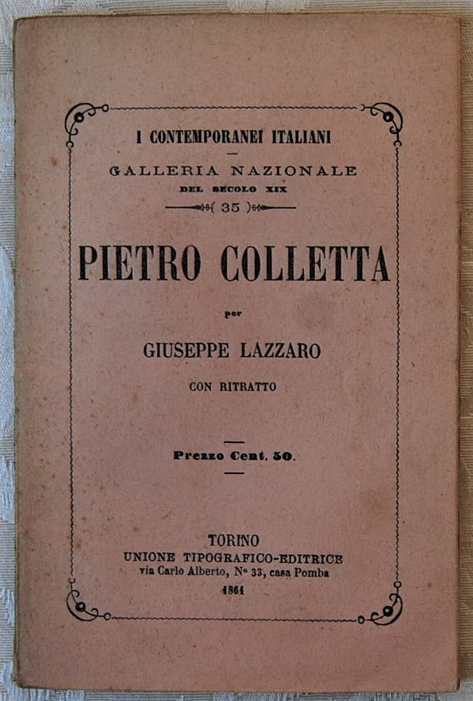 Lazzaro Giuseppe PIETRO COLLETTA. - Copertina