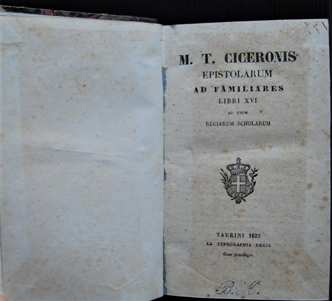 Cicerone M. T. EPISTOLARUM AD FAMILIARES LIBRI XVI... - Copertina