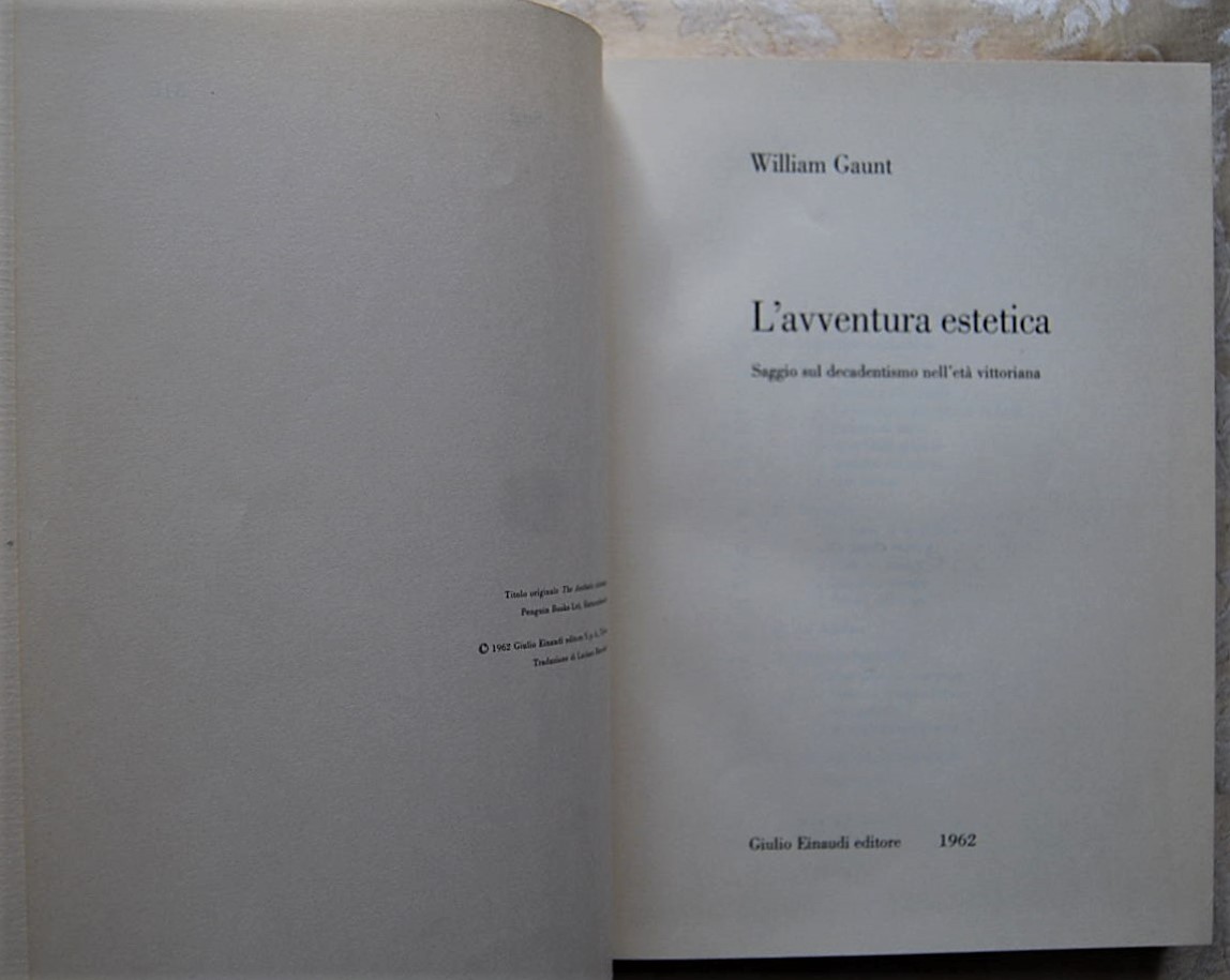 Gaunt William L'AVVENTURA ESTETICA. SAGGIO SUL ... - Copertina