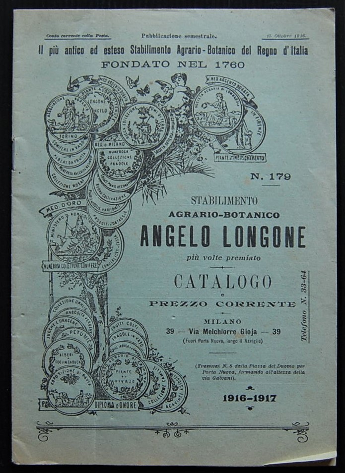  STABILIMENTO AGRARIO BOTANICO ANGELO LONGONE. ... - Copertina