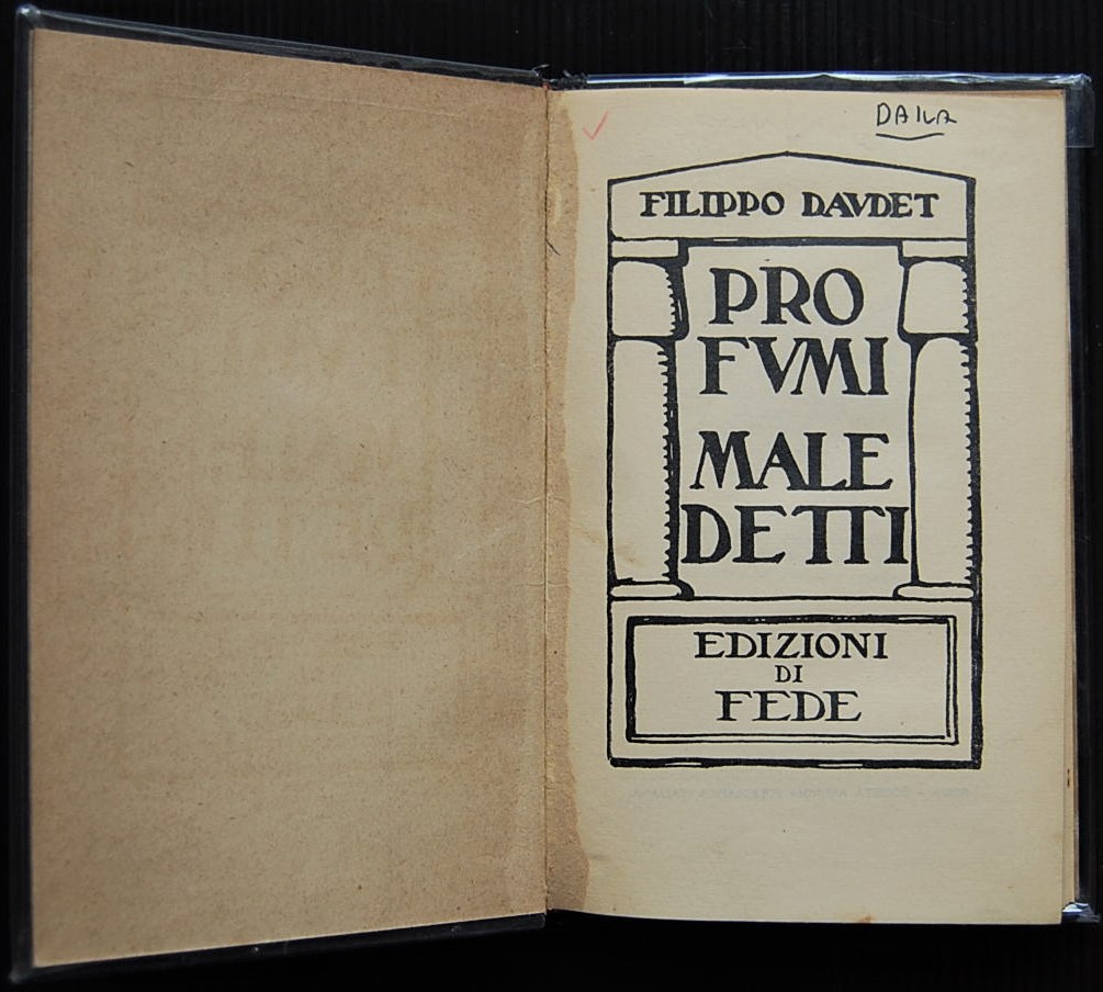 Daudet Filippo PROFUMI MALEDETTI. - Copertina