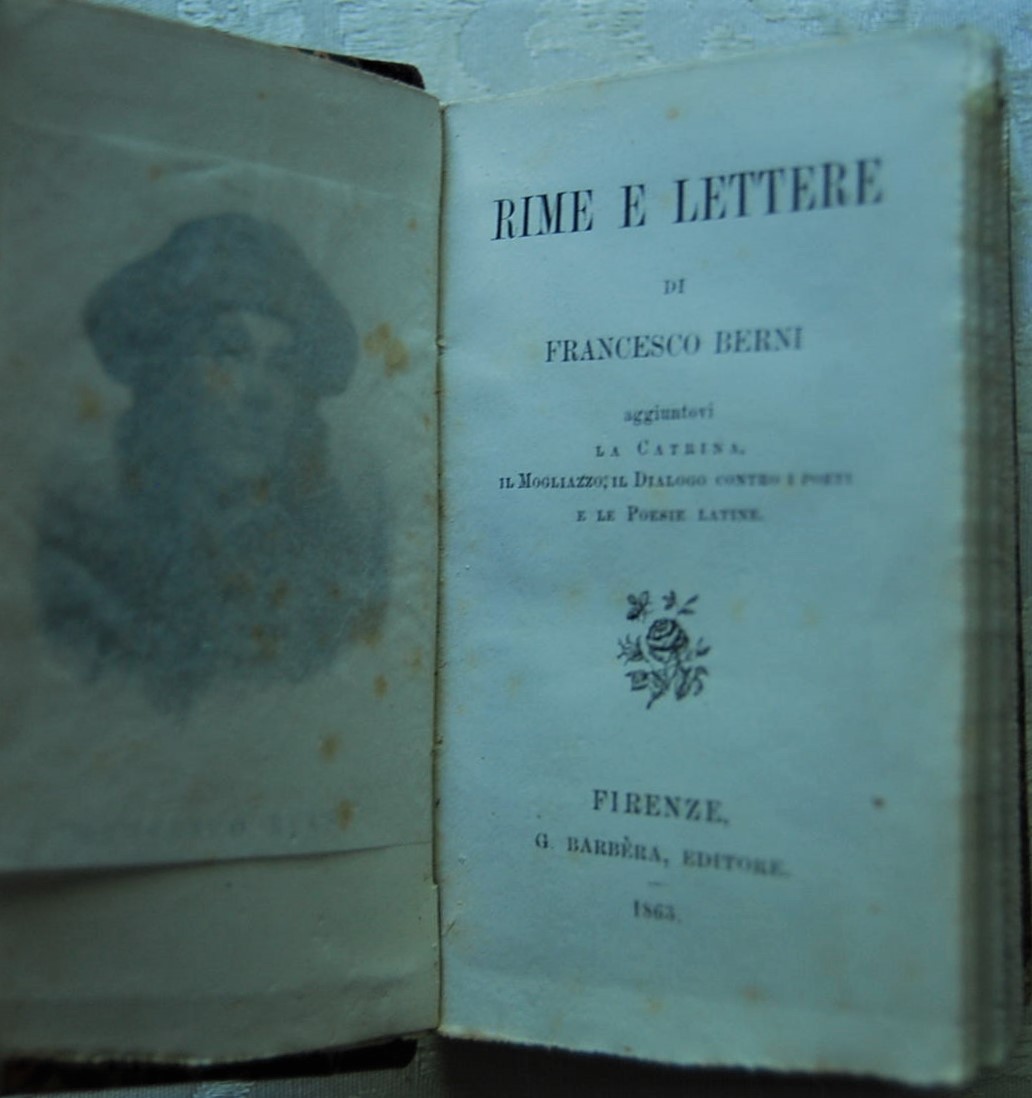 Berni Francesco RIME E LETTERE. - Copertina