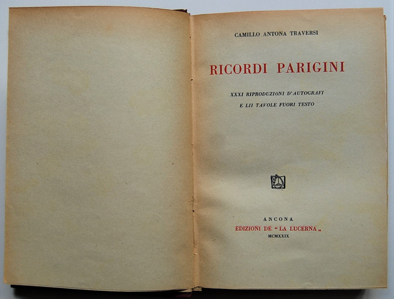 Camillo Antona Traversi RICORDI PARIGINI. - Copertina