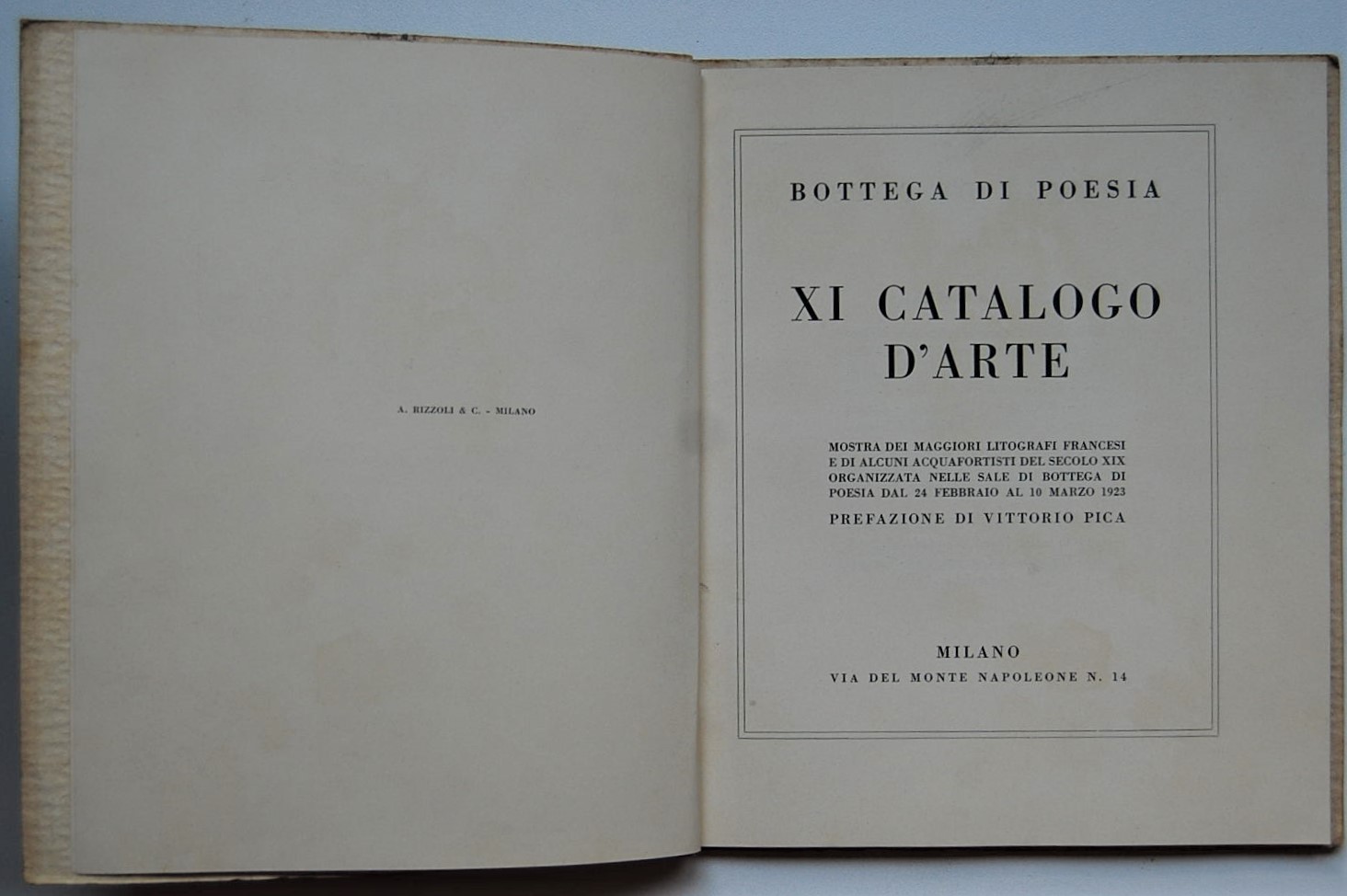  XI CATALOGO D'ARTE. MOSTRA DEI MAGGIORI LITOGRAFI... - Copertina