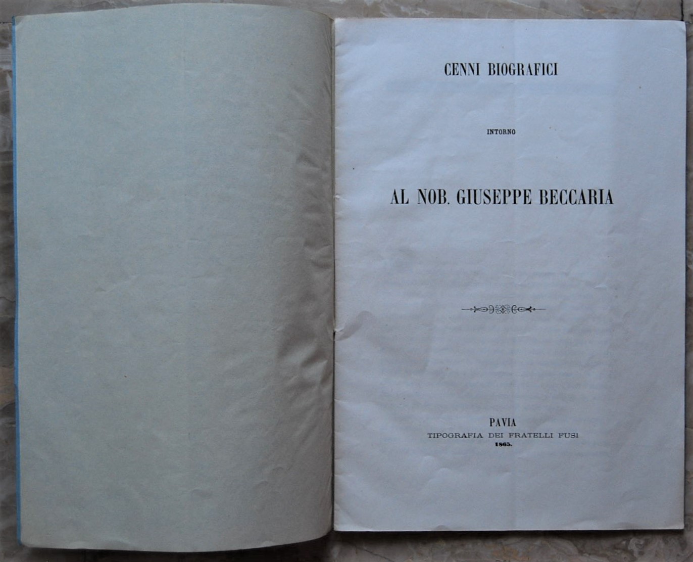  CENNI BIOGRAFICI INTORNO AL NOB. GIUSEPPE ... - Copertina