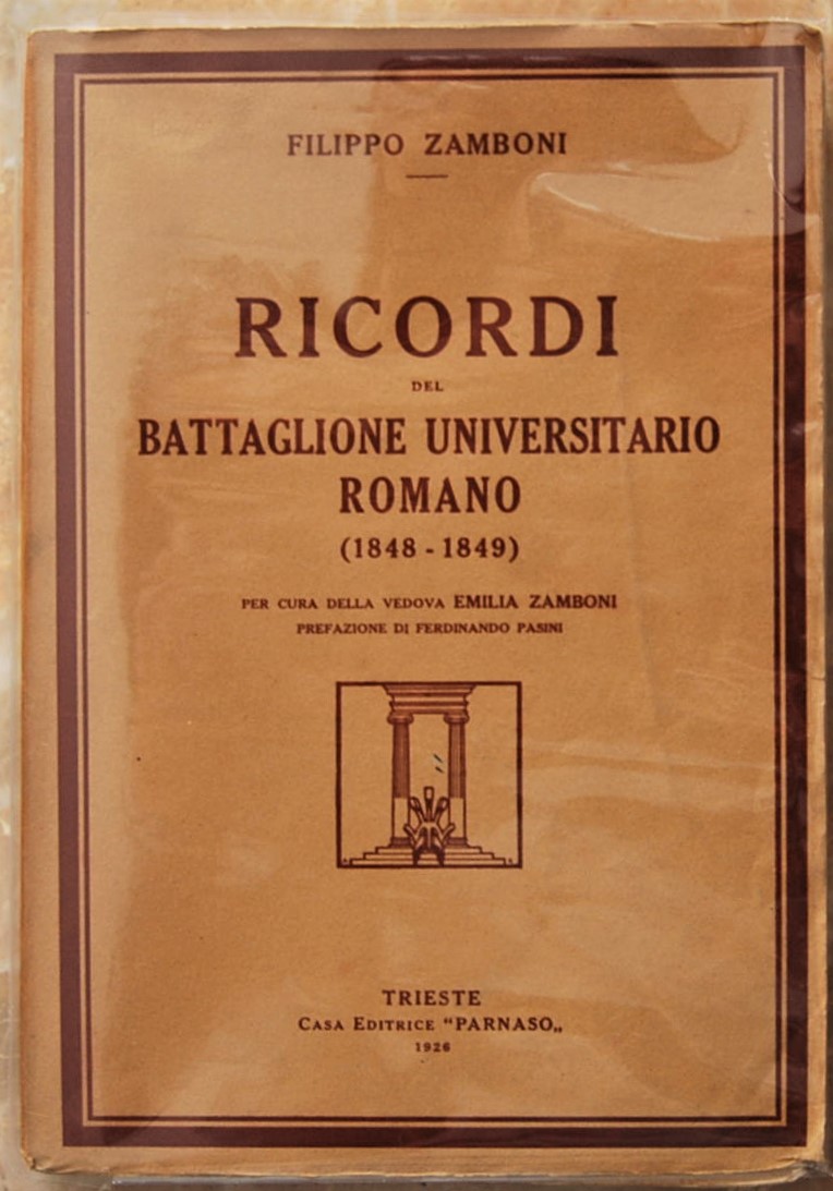 Zamboni Filippo RICORDI DEL BATTAGLIONE ... - Copertina