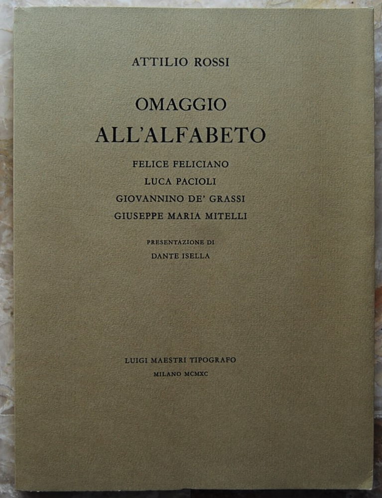 Rossi Attilio OMAGGIO ALL'ALFABETO. - Copertina
